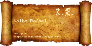 Kolbe Rafael névjegykártya